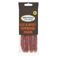 Delicatessen Fine Eating Hot & Spicy Pepperoni Snack 90g  Adomoo
