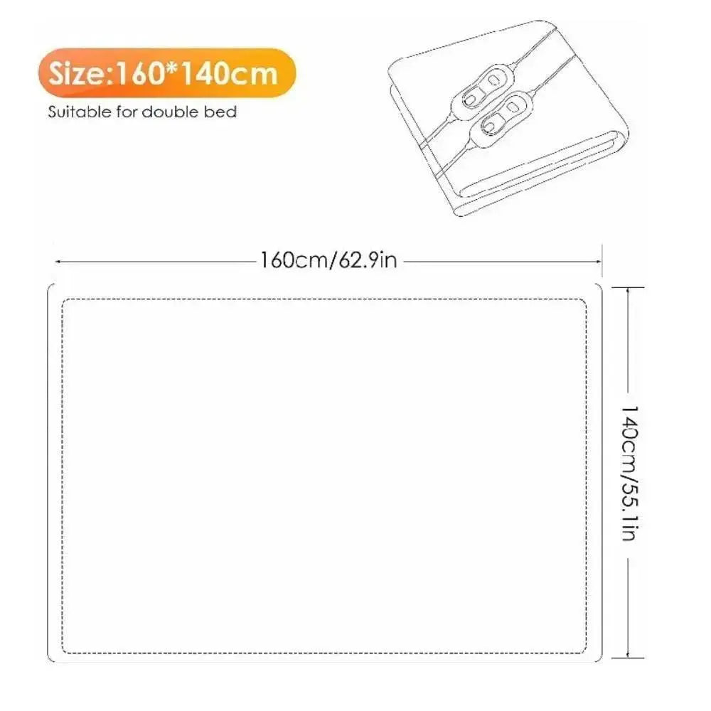 Double Economical Electric Blanket Ultrasonic Welding Fabric Heating Bed Mat Warmer  Adomoo