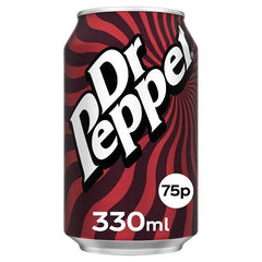 Dr Pepper 24 x 330ml PMP 75p (Case of 24) - Honesty Sales U.K