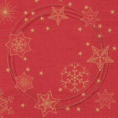 Duni Star Shine Red Napkin 3ply 33cm - Honesty Sales U.K