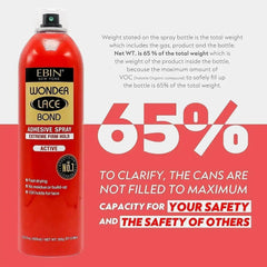 EBIN Wonder Lace Bond Adhesive Spray Active – Extreme Firm Hold 2.7oz/ 80ml  Adomoo