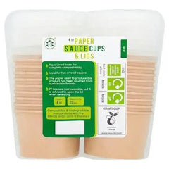 Ecopac 4 oz Paper Sauce Cups & Lids 20pc  Adomoo