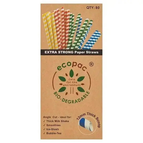 Ecopac 80 Extra Strong Paper Straw  Adomoo