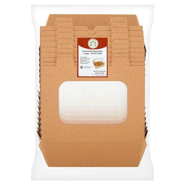 Ecopac Large Hot Food Box Window 20 Per Pack - Honesty Sales U.K