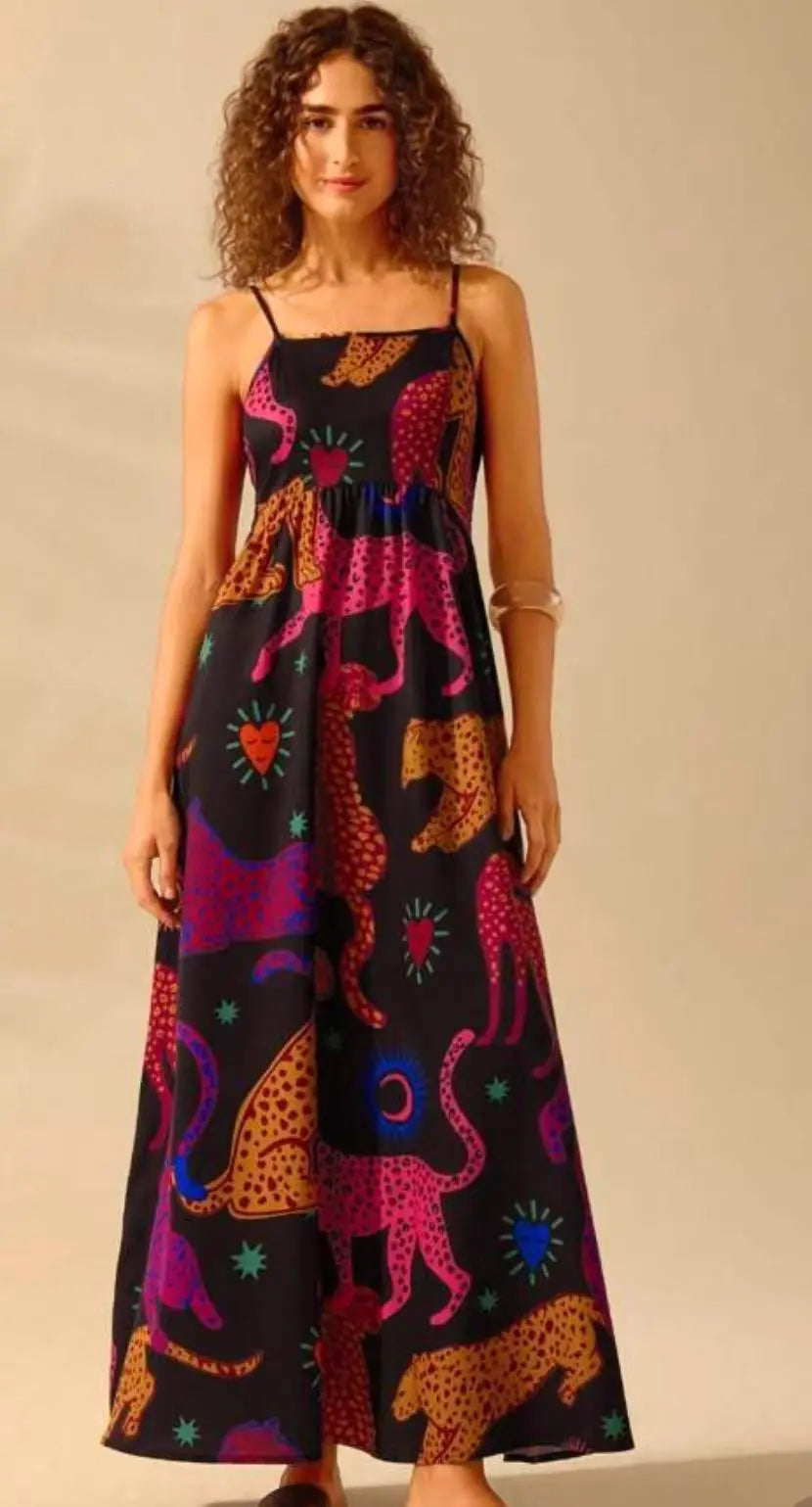 Printing Slip Dress Vacation Style Women's Clothing  Adomoo