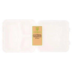 Edenware 9" x 9" Bagasse Square Lunch Box 50 Pieces - Honesty Sales U.K