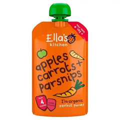 Ella's Kitchen Organic Carrots Apples + Parsnips Pouch 4+ Months 120g (Pack Of 7)  Adomoo