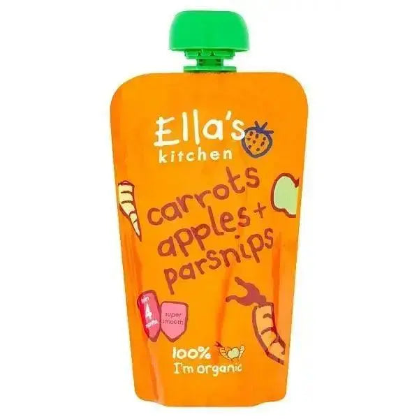 Ella's Kitchen Organic Carrots Apples + Parsnips Pouch 4+ Months 120g (Pack Of 7)  Adomoo