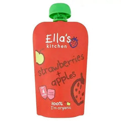 Ella's Kitchen Organic Strawberries + Apples Pouch 4+ Months 120g (Pack Of 7)  Adomoo