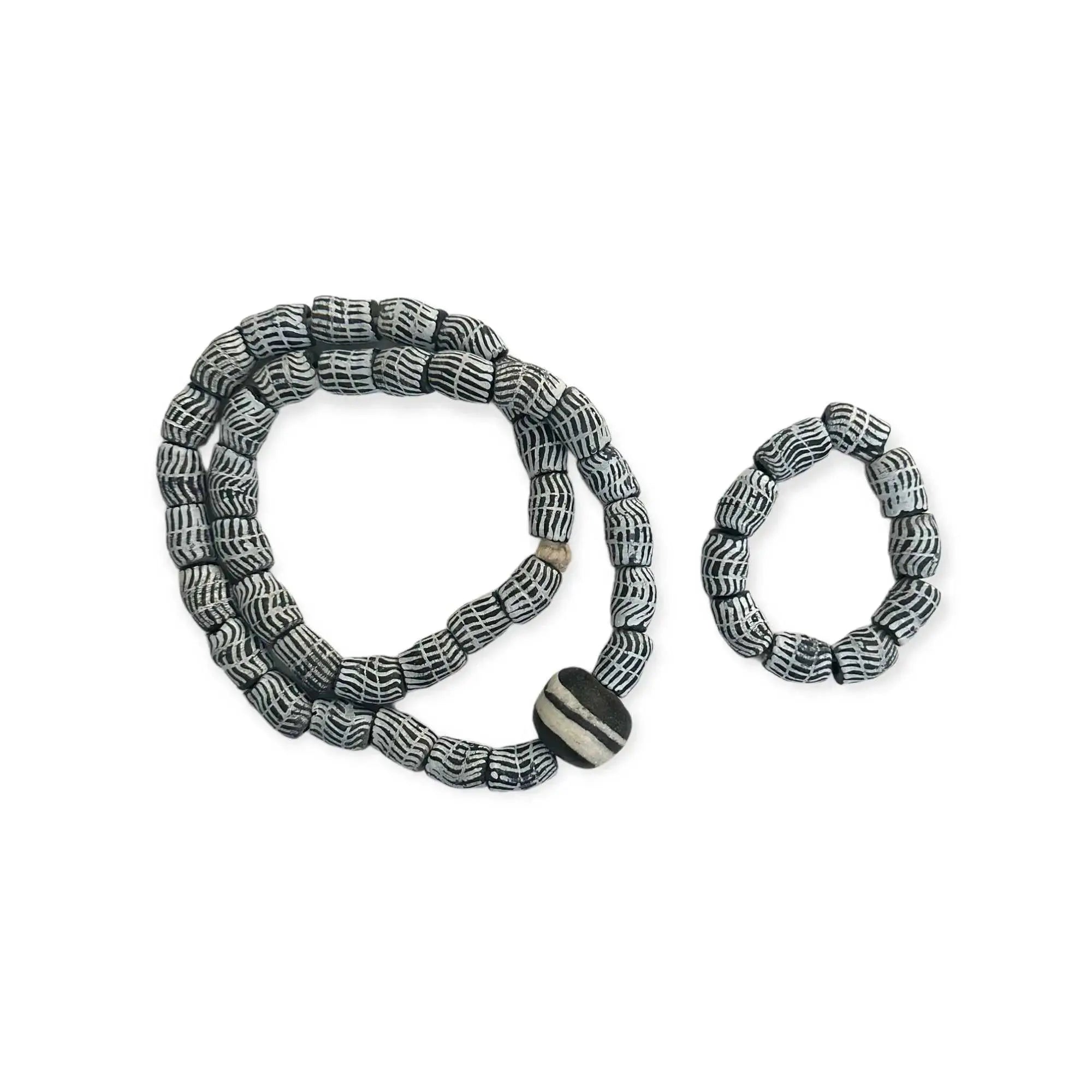 Ethnic chunky bead necklace and bangle  Adomoo