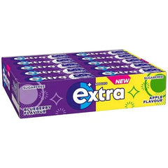 extra Apple & Blueberry Flavour Chewing Gum Mixed Case 30 x 10 Pieces  Adomoo