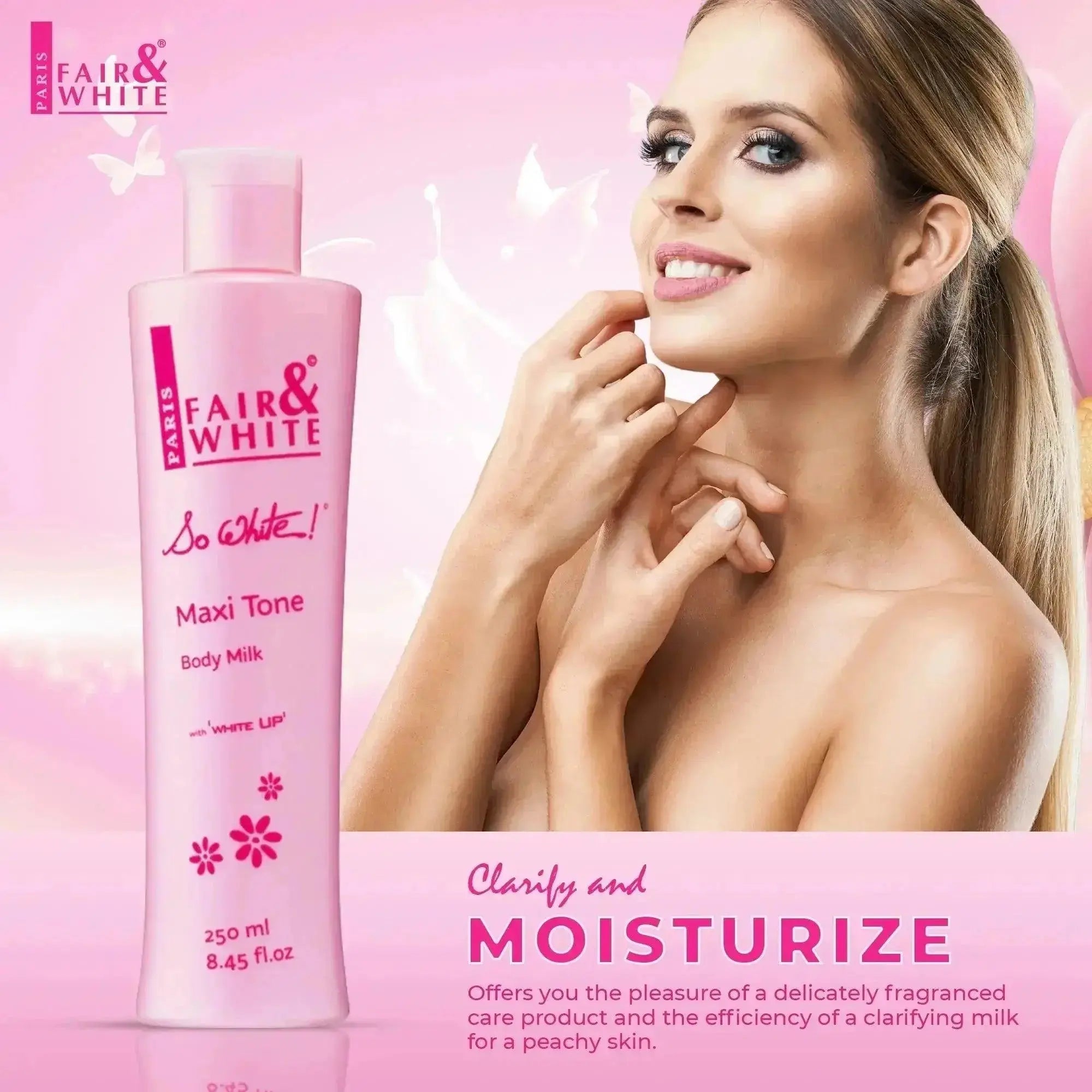 Fair and White So White Maxi Tone Clarifying Body Milk - 250ml  Adomoo