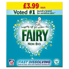 Fairy Non Bio Washing Powder 650g 10 Washes, Voted #1 for Sensitive Skin (Case of 6)  Adomoo