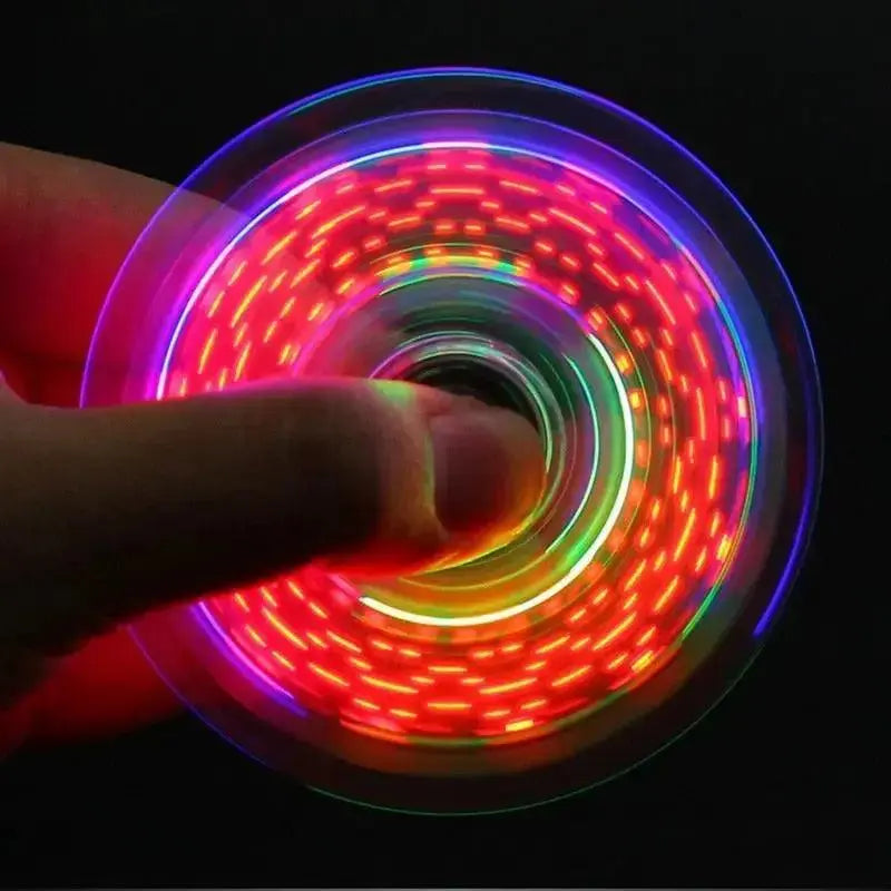 Fidget Spinner Glow in the Dark Adult Toy Anti Stress Led Tri-Spinner Autism Luminous Spinners Kinetic Gyroscope for Children  Adomoo