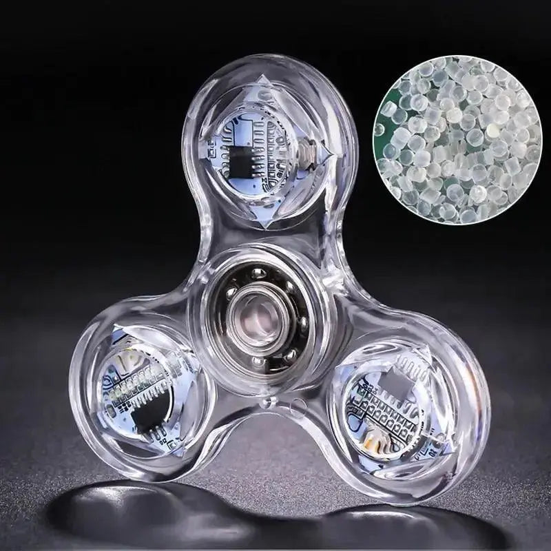 Fidget Spinner Glow in the Dark Adult Toy Anti Stress Led Tri-Spinner Autism Luminous Spinners Kinetic Gyroscope for Children  Adomoo