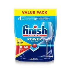 Finish Power All in One Dishwasher Tablets Lemon 60 Tablets  Adomoo