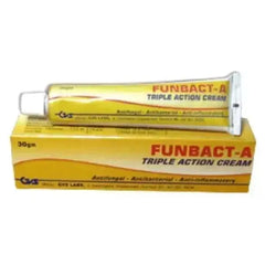 Funbact-A Triple Action Tube Cream 30g  Adomoo
