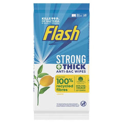 Flash Cleaning Wipes Antibacterial Lemon 24 Count (24 Large Wipes) (Case of 8)