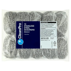 CleanPro 10 Stainless Steel Scourers Medium