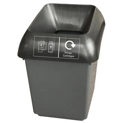 30L Recycling Bin with Black Lid & Printer Cartridge Logo