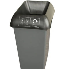 50L Recycling Bin with Black Lid & Printer Cartridge Logo