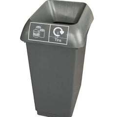 50L Recycling Bin with Dark Grey Lid & Tins Logo