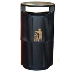 94 Litre HOODED TOP BIN c/w GALV.LINER and LOCK, Black