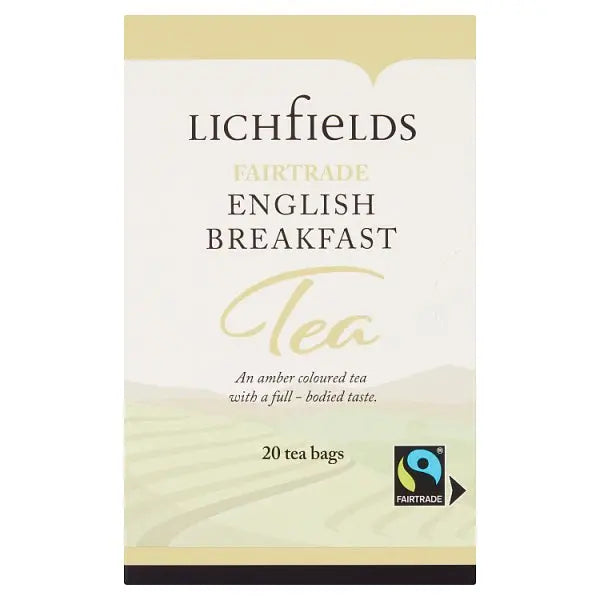 Lichfields Fairtrade English Breakfast 20 Tea Bags 40g  Adomoo