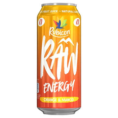 Rubicon Raw Energy Orange & Mango 500ml (Case of 12)