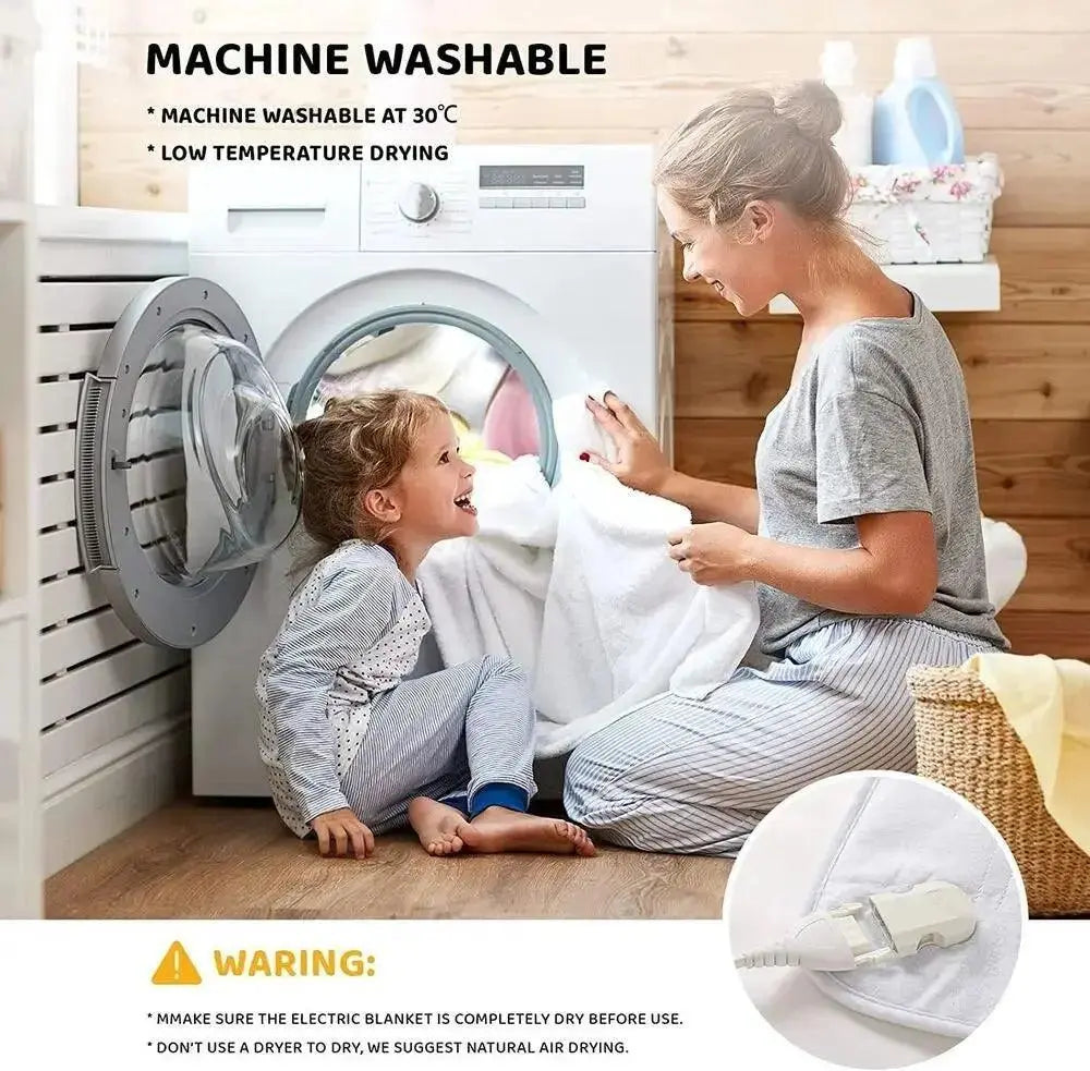 Heated Underblanket 150x80cm Electric Blanket with 10 Temperature Levels Washable 3H Timer  Adomoo