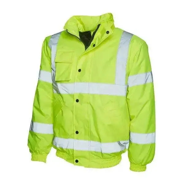 Hi Viz Safety Bomber Jacket Yellow - Honesty Sales U.K