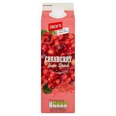 Jack's Cranberry Juice Drink from Concentrate 1 Litre (Case of 6)