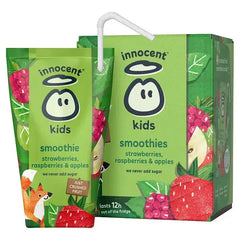 innocent Kids Smoothies Strawberries, Raspberries & Apples 150ml x 4  Adomoo