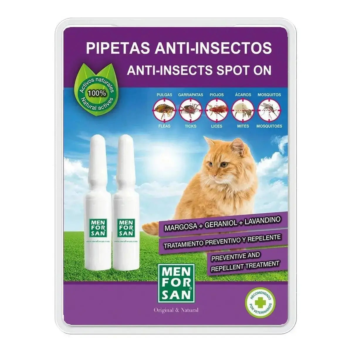 Insect repellant Men for San 2 Units Pipettes Cat  Adomoo