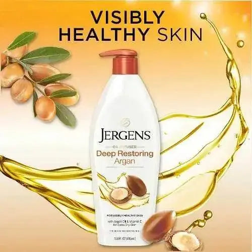 Jergens Deep Restoring Argan Oil Moisturizer, Soothing Body 16.8 oz  Adomoo