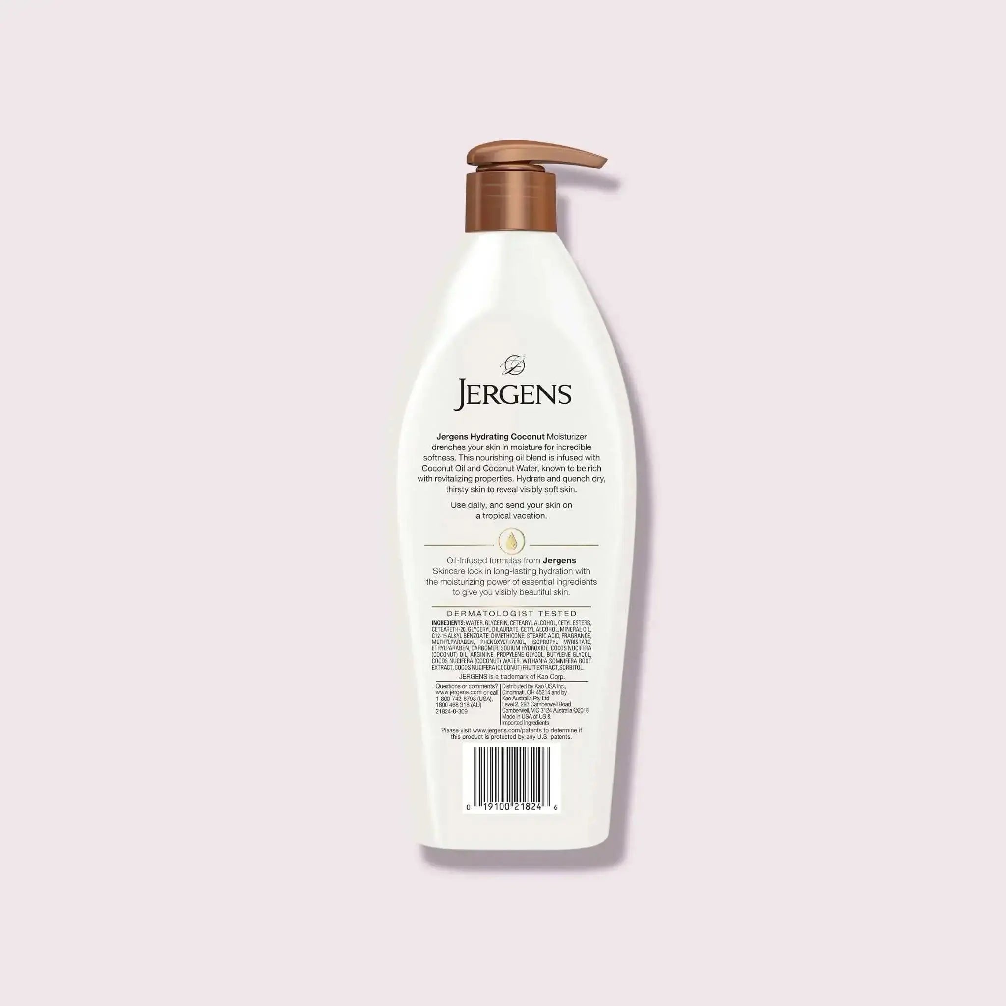 Jergens Hydrating Coconut Body Lotion, 16.8 fl oz  Adomoo