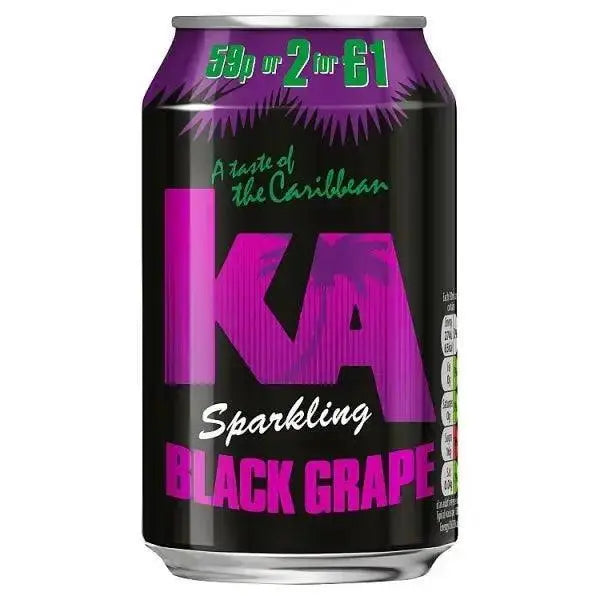 KA Sparkling Black Grape 330ml Can (Case of 24) A.G. Barr