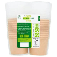 Kraft 2oz Paper Sauce Cups & Lids 20 Pieces - Honesty Sales U.K