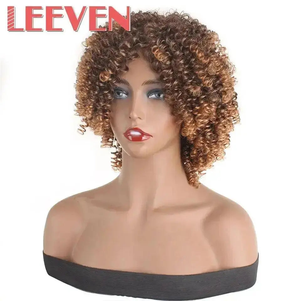Leeven Afro Kinky Curly Wig 6 inches Synthetic Hair  Adomoo