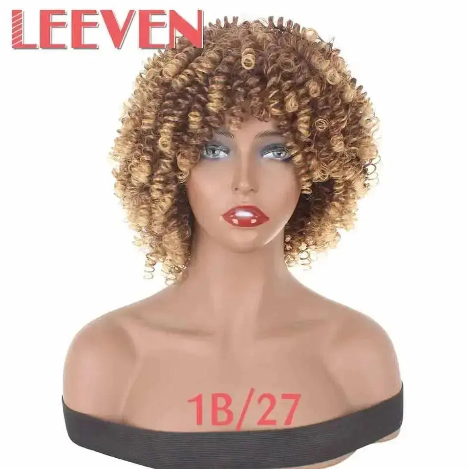 Leeven Afro Kinky Curly Wig 6 inches Synthetic Hair  Adomoo