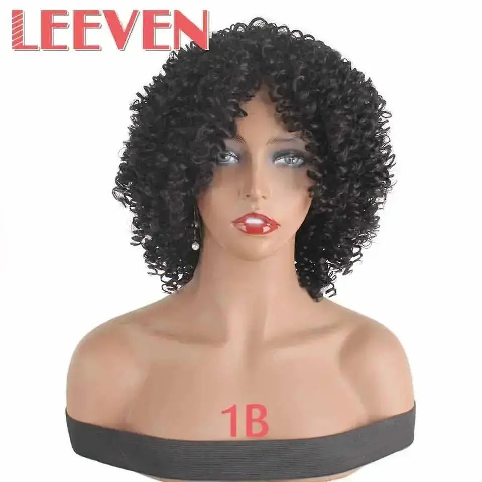 Leeven Afro Kinky Curly Wig 6 inches Synthetic Hair  Adomoo
