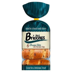 Les Brioches 6 Brioche Rolls with Chocolate Chips 210g - Honesty Sales U.K