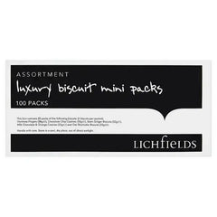 Lichfields 100 Assorted Luxury Biscuit Mini Packs (Case of 100)  Adomoo
