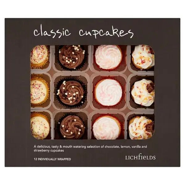 Lichfields 12 Classic Cupcakes (Case of 12) - Honesty Sales U.K