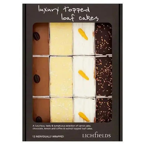 Lichfields 12 Luxury Topped Loaf Cakes (Case of 12)  Adomoo