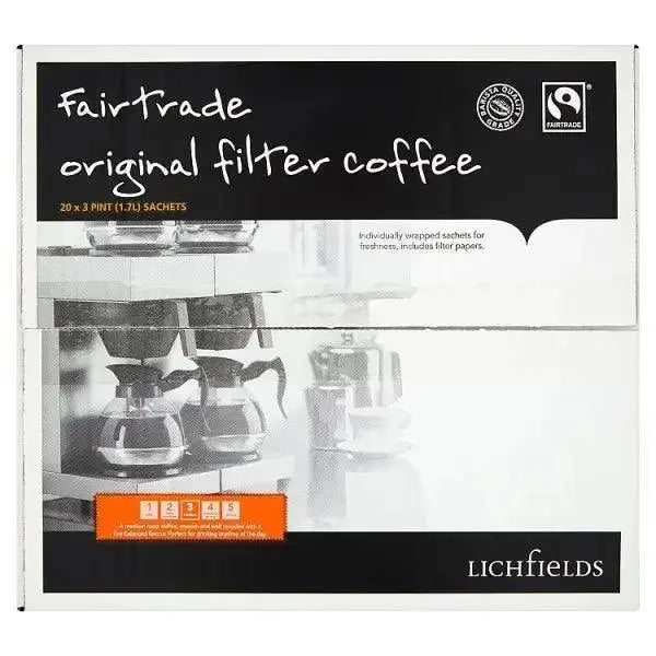 Lichfields Fairtrade Original Filter Coffee 20 x 65g  Adomoo