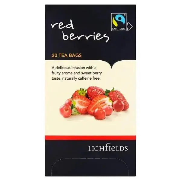 Lichfields Fairtrade Red Berries 20 Tea Bags 40g - Honesty Sales U.K