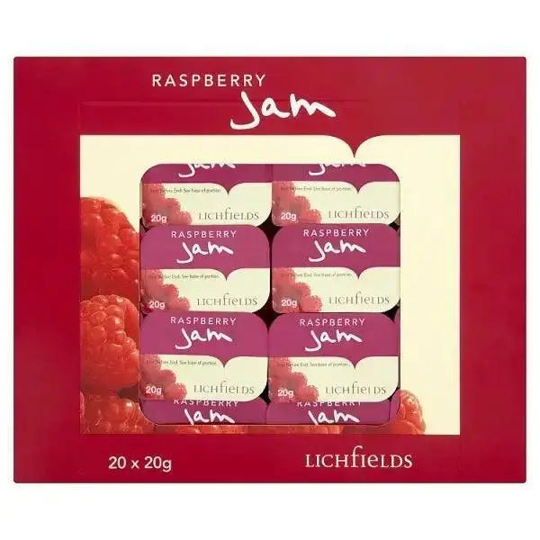 Lichfields Raspberry Jam Individual Portions 20 x 20g  Adomoo