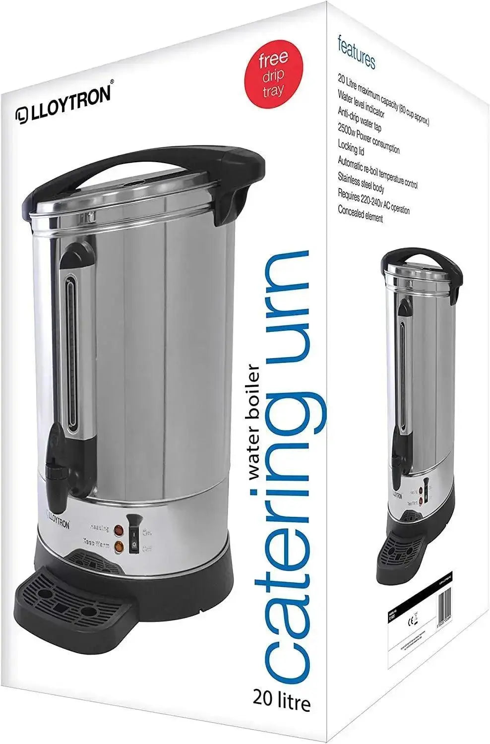 Lloytron Stainless Steel Hot Water Urn 20Ltr  Adomoo