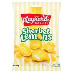 Maynards Bassetts Sherbet Lemons Sweets Bag 192g (Case of 12)  Adomoo